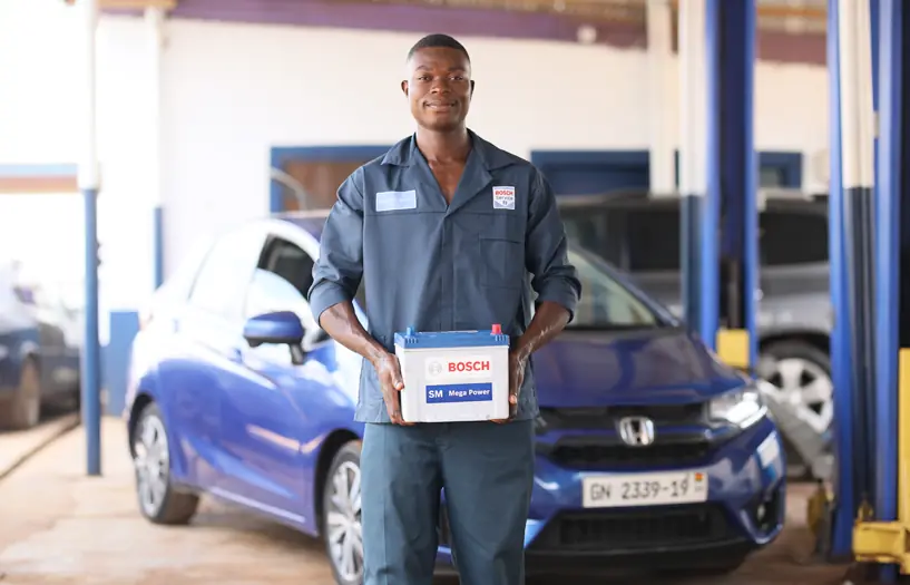 AETS technician with Bosch equipment